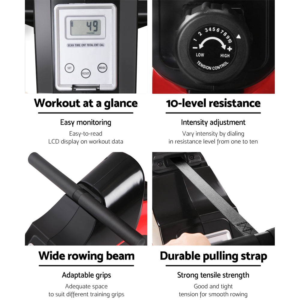 Kairos Magnetic Flywheel Rowing Machine – Red – Standard