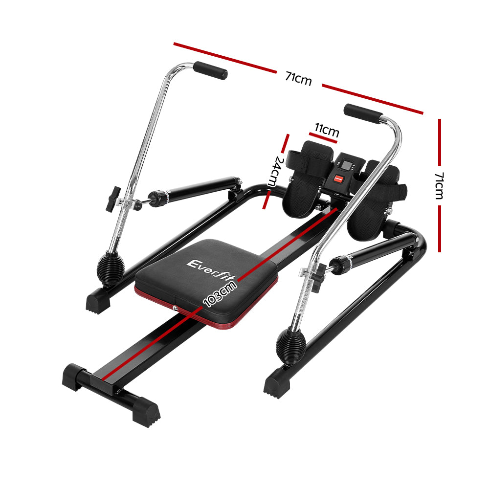 Titan Hydraulic Rowing Machine – Black – Compact Design