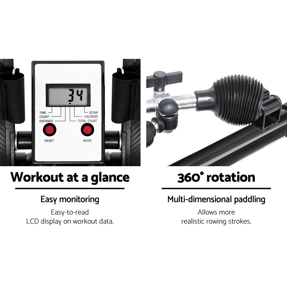 Titan Hydraulic Rowing Machine – Black – Compact Design