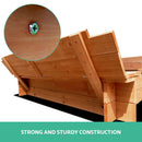 Kids Wooden Sandbox with Canopy & Foldable Seat - 120cm