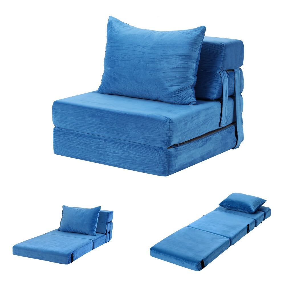 Armando Folding Sofa Bed – Blue – Single
