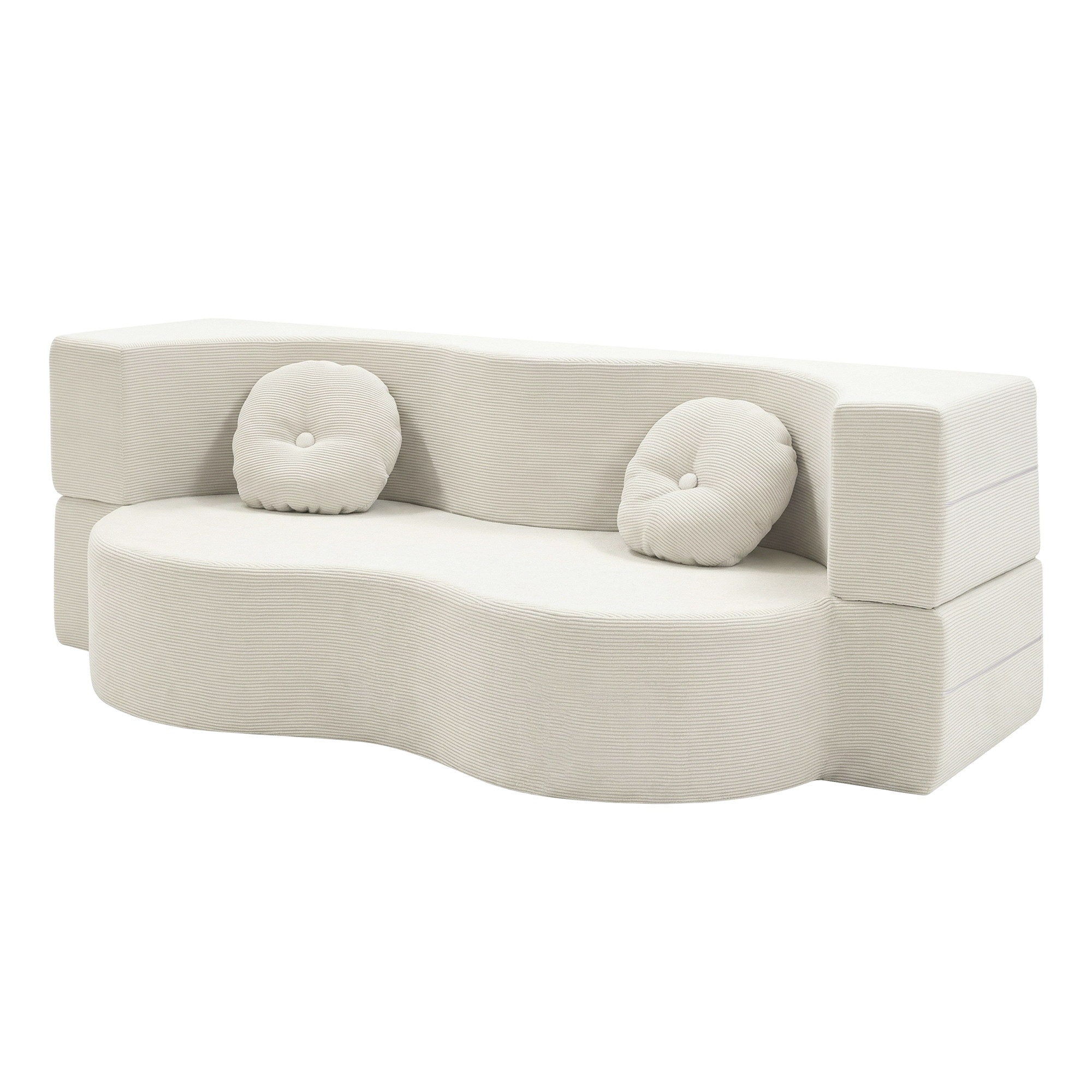 Bellara Convertible Sofa Bed – Beige / Cream – 2 Seater