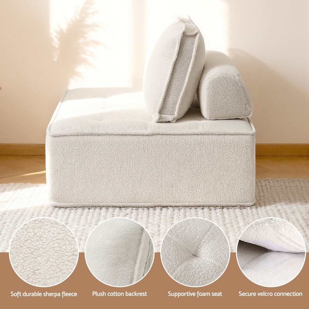 Bristol Floor Sofa Modular Lounge Set – White – Set of 4