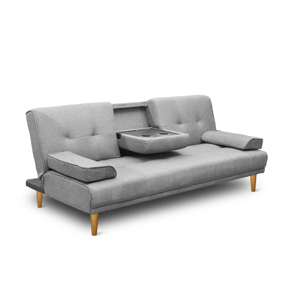 Marston Linen Sofa Bed – Grey – 3 Seater