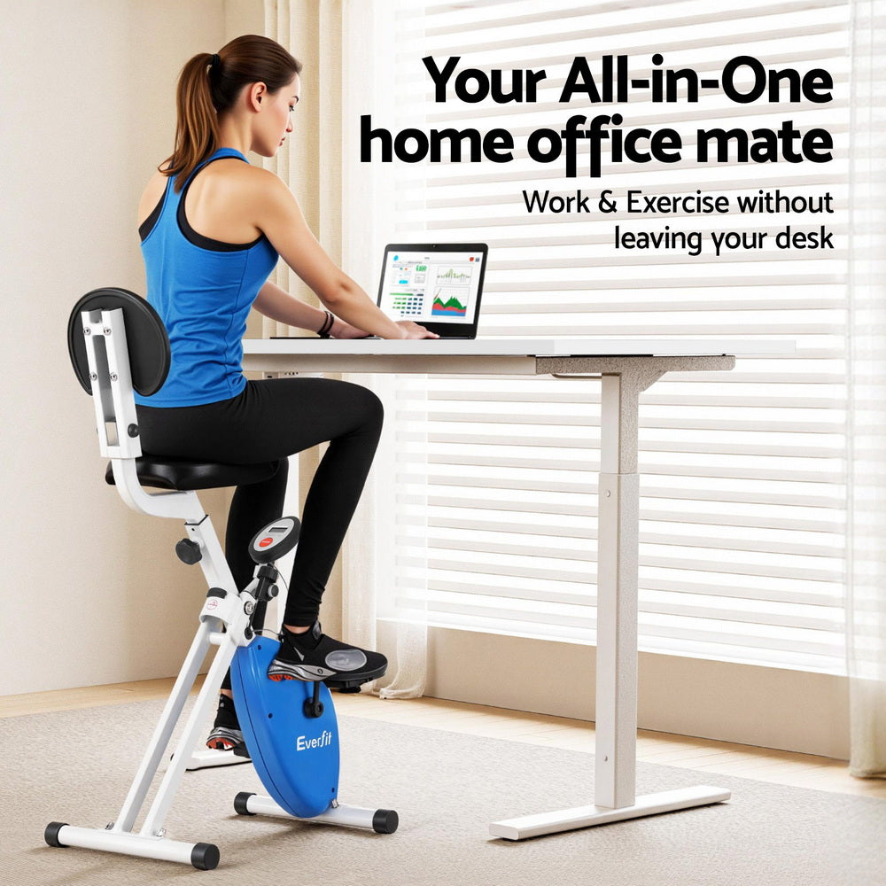 Nexus Electric Standing Desk with Exercise Bike – White – 140 cm