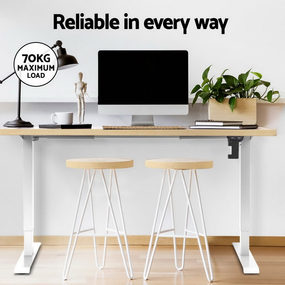 Alderon Electric Treadmill Desk Combo – White & Oak – 140 cm