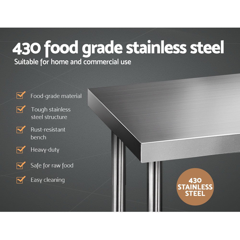 Sterling Stainless Steel Kitchen Bench – 183 cm