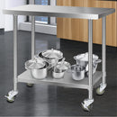 Stainless Steel Kitchen Bench with Wheels – 1219x610mm