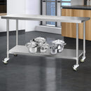 Stainless Steel Kitchen Bench with Wheels – 1829x610mm
