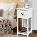 White Vintage Bedside Table – Thyme Design