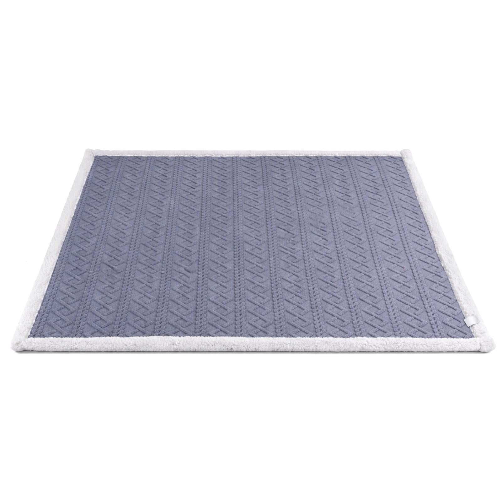 Seraphina Two-Tone Cable Knit Throw Blanket – Grey – 152 × 203 cm