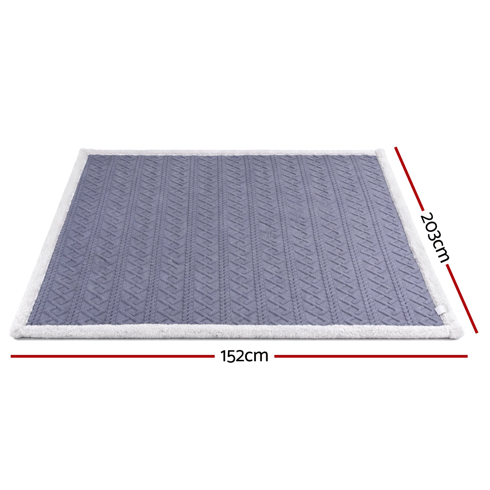 Seraphina Two-Tone Cable Knit Throw Blanket – Grey – 152 × 203 cm