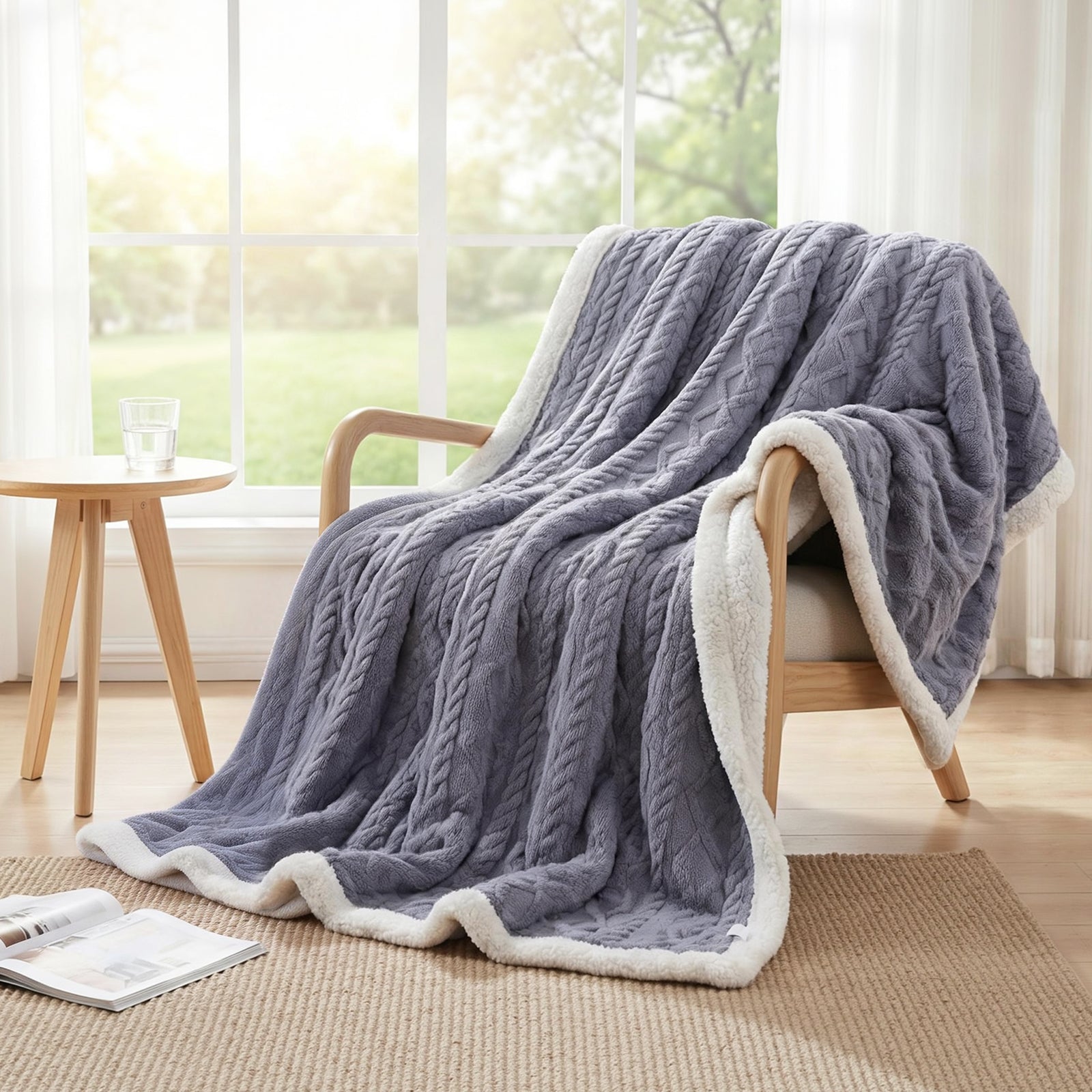 Giselle Throw Blanket - Sided Fleece Lightweight For Sofa Couch Bed – Double