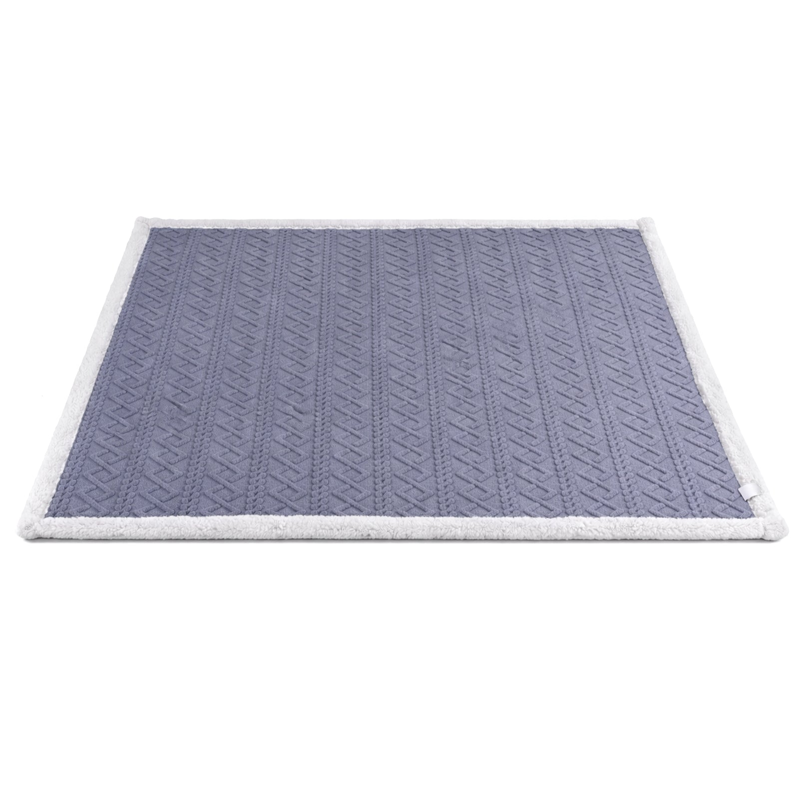 Cordelia Two-Tone Cable Knit Throw Blanket – Grey – 203 × 230 cm