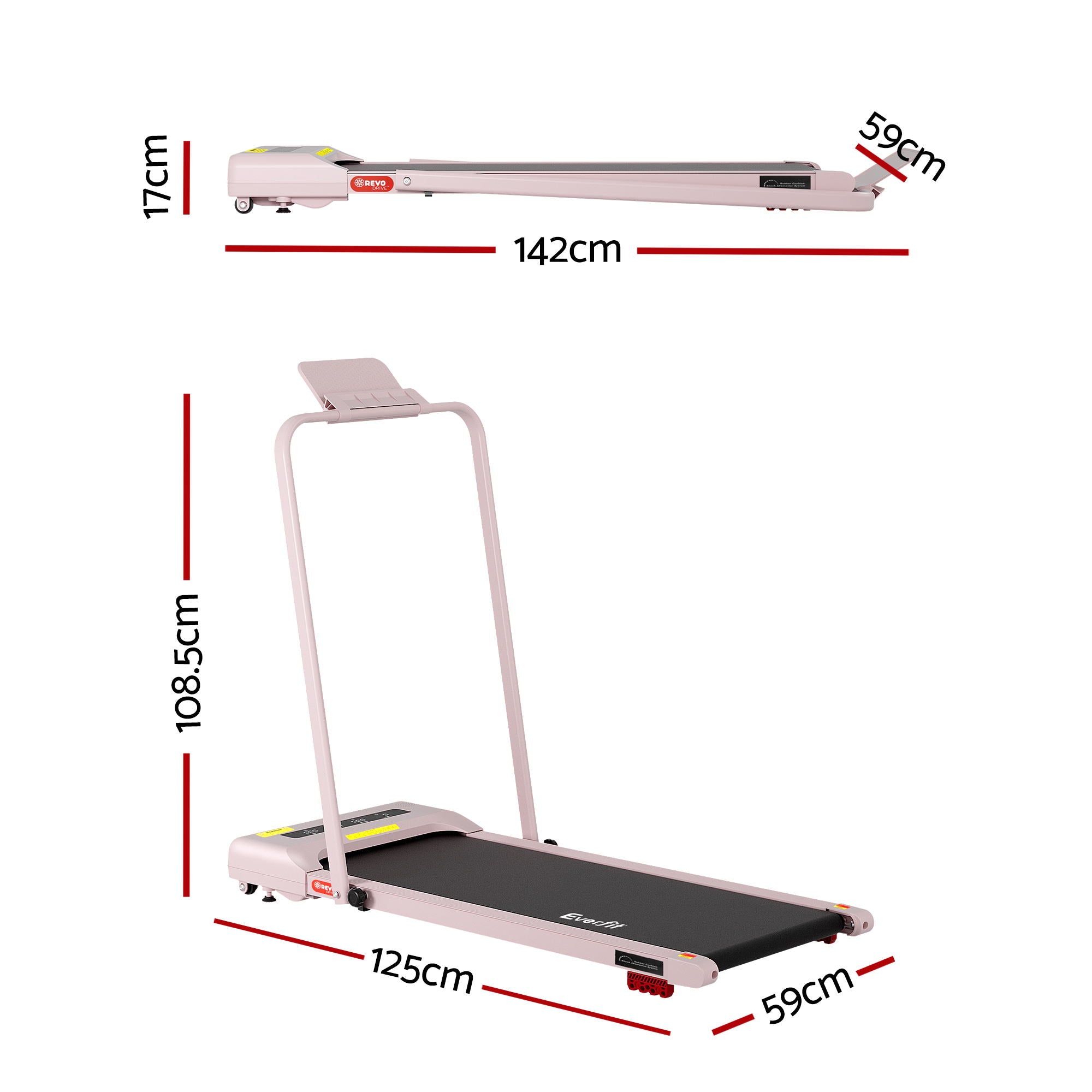Alderon Electric Walking Pad – Pink – 380 mm