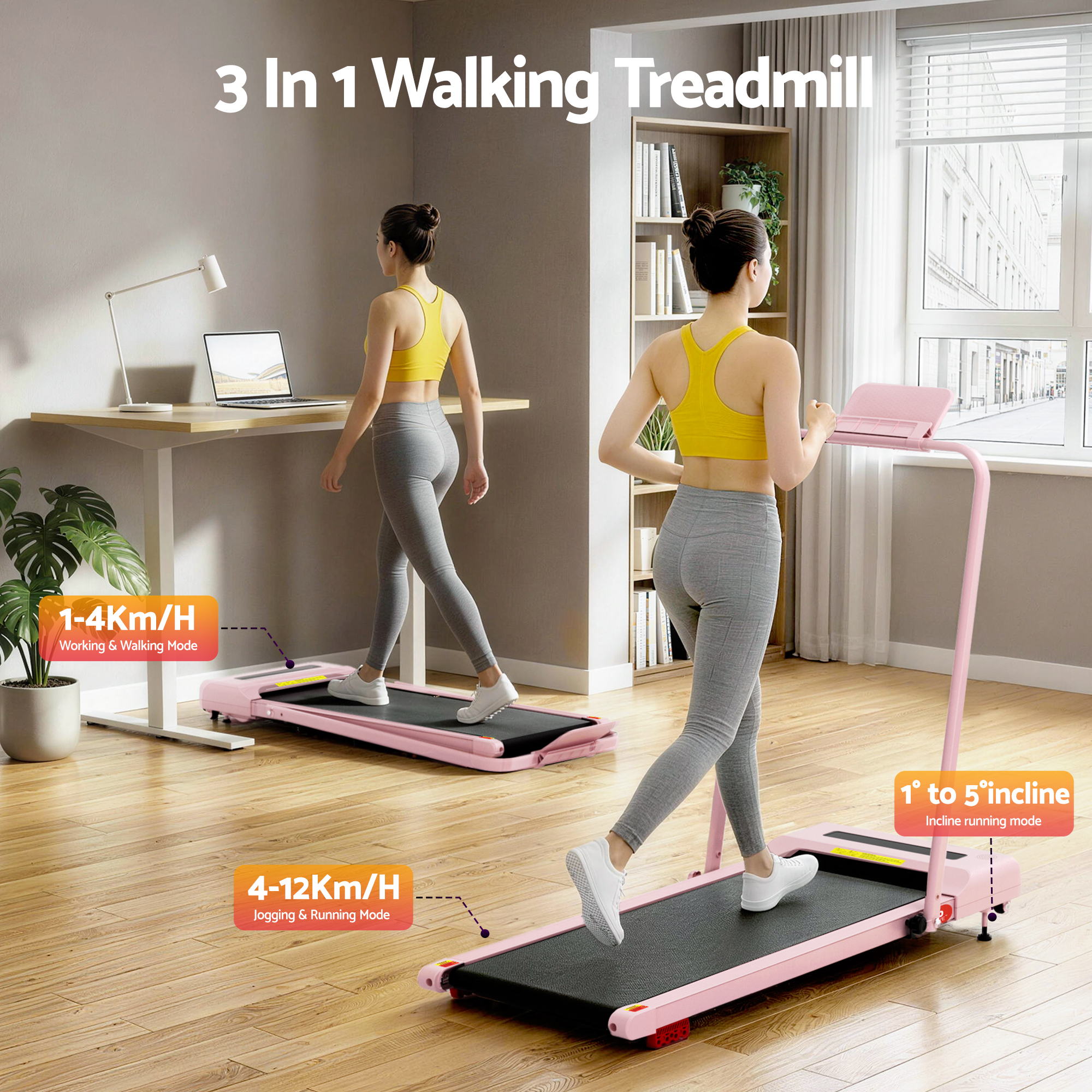 Alderon Electric Walking Pad – Pink – 380 mm