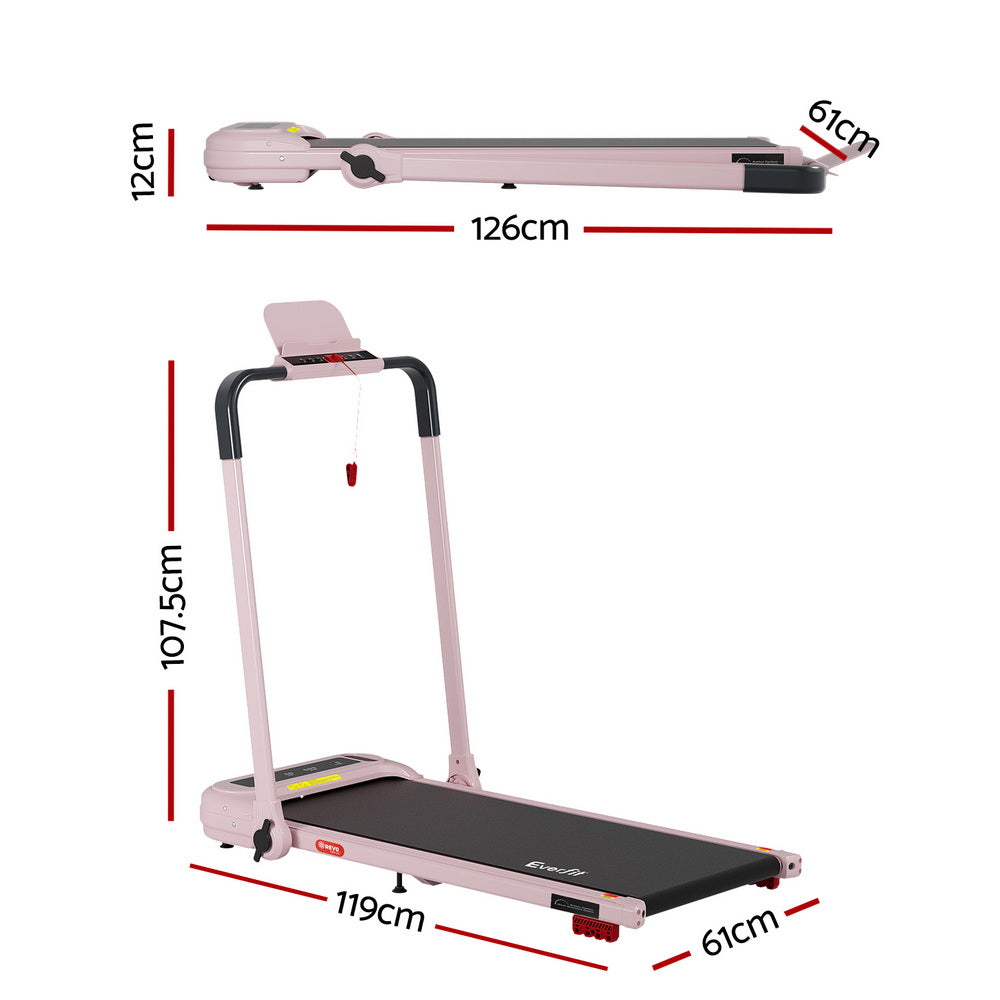 Kaelem Electric Walking Pad with Incline – Pink – 400mm