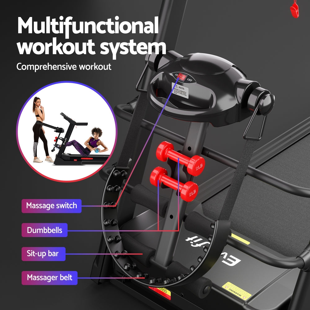 Marston Electric Treadmill with Massager – Black – 48 cm