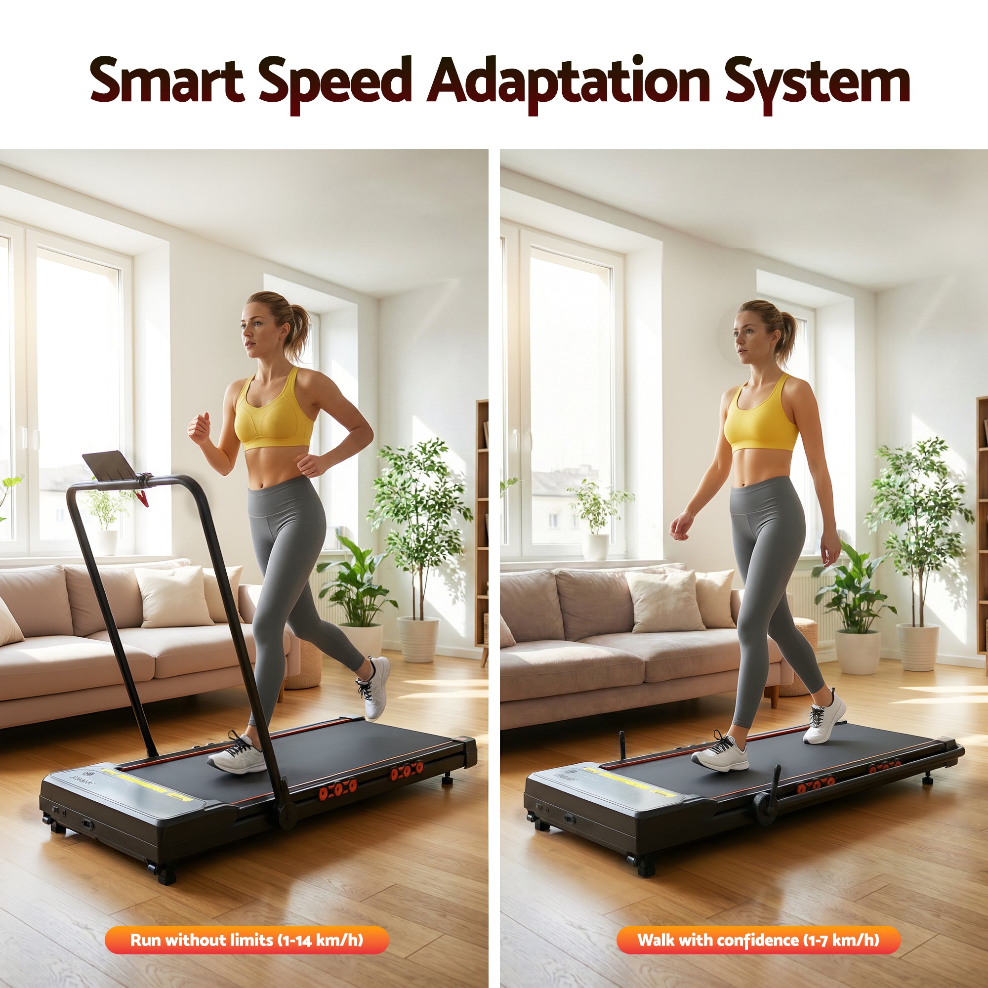 Serano Electric Walking Pad Treadmill with Auto Incline – Black – 41 cm