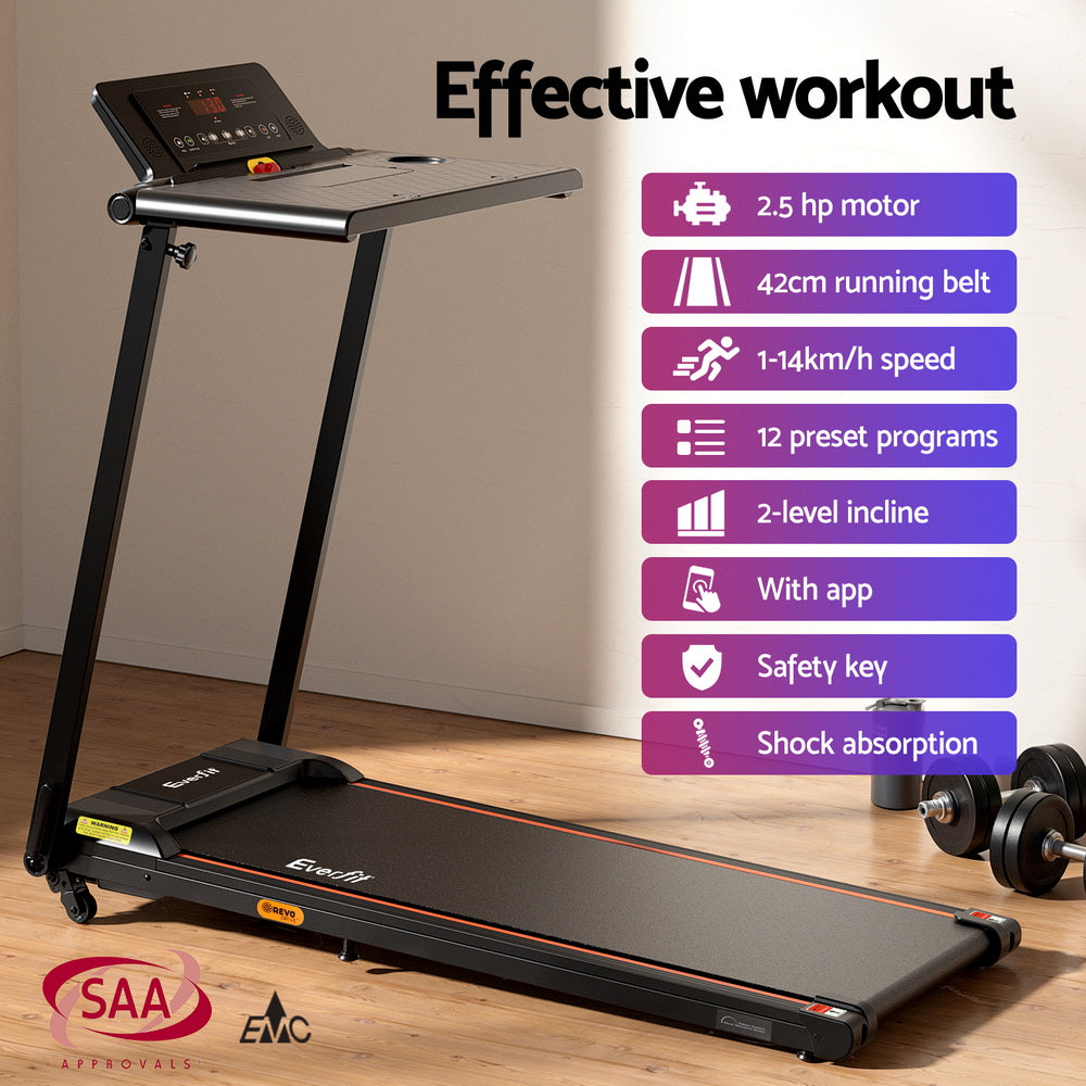 Alderon Electric Walking Pad Treadmill – Black – 42 cm