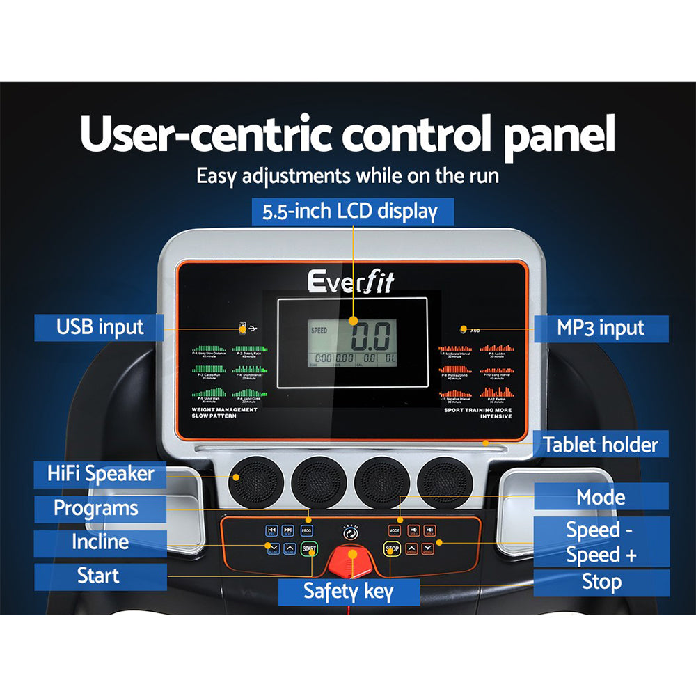 Titan Electric Treadmill with Auto Incline – Black – 450 mm Belt