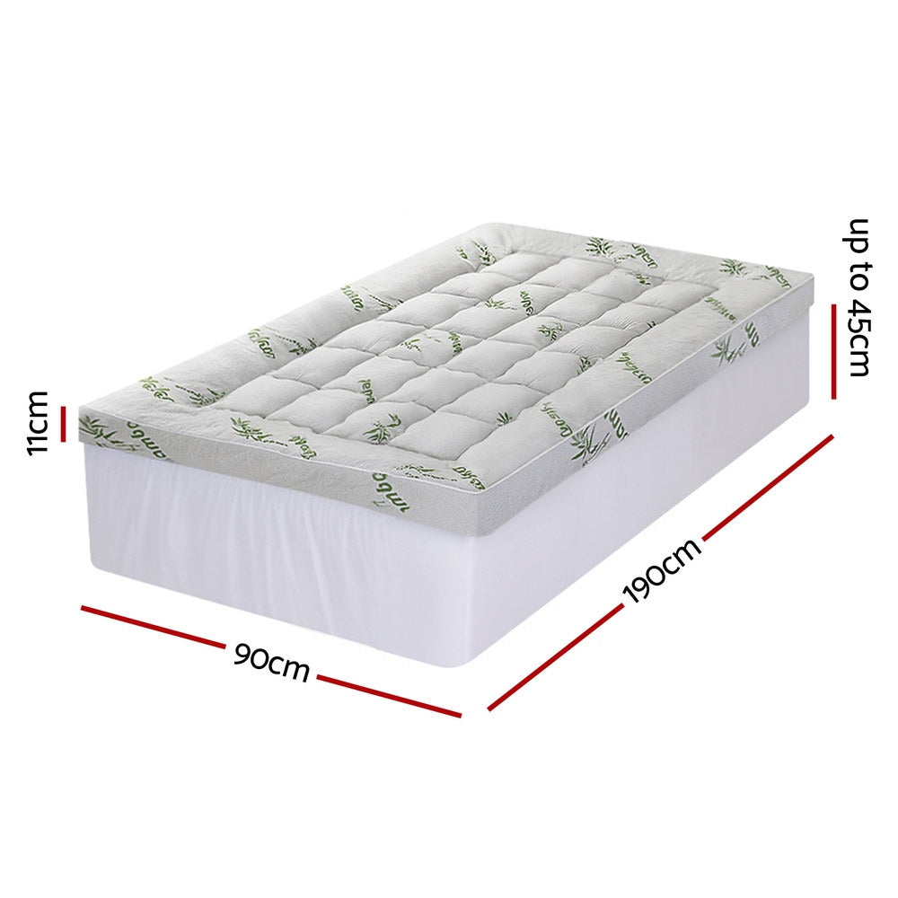 Astoria Bamboo Mattress Topper – White – Single