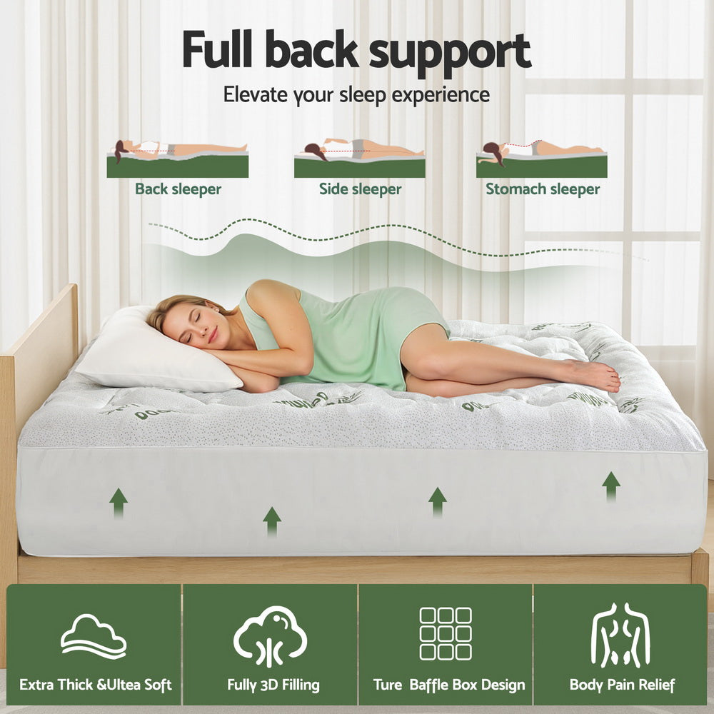 Meridia Bamboo Mattress Topper – White – King