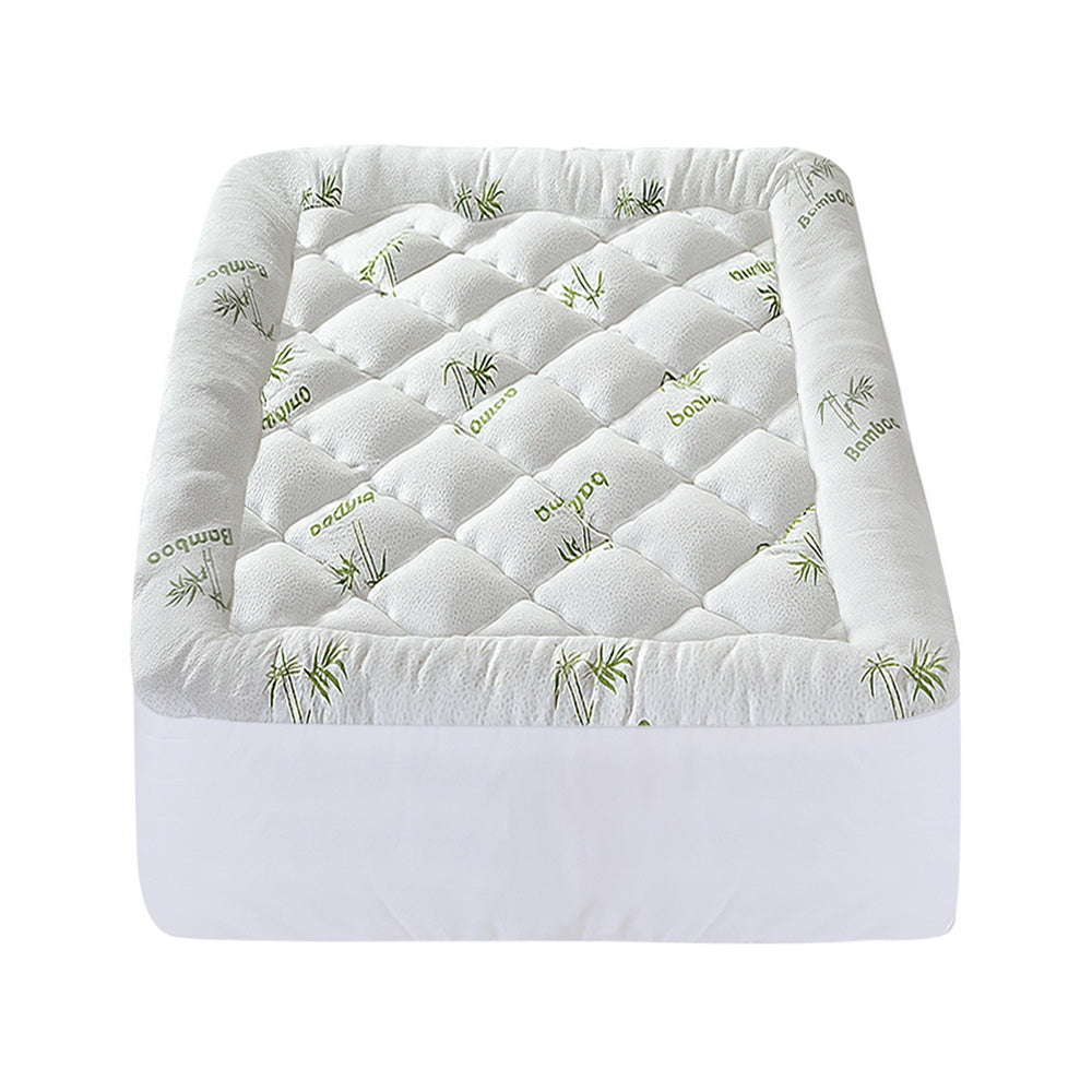 Caspian Bamboo Mattress Topper – White – King Single