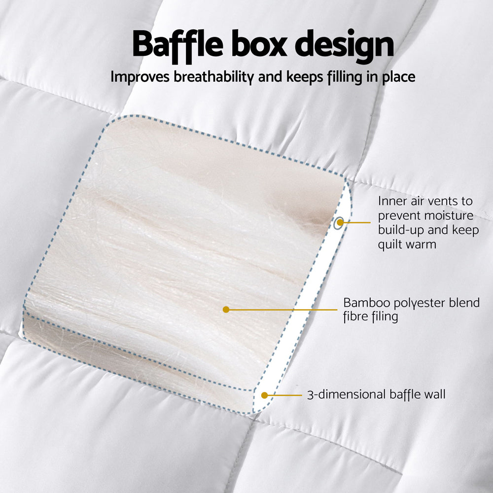 Nara Bamboo Mattress Topper – White – Kids
