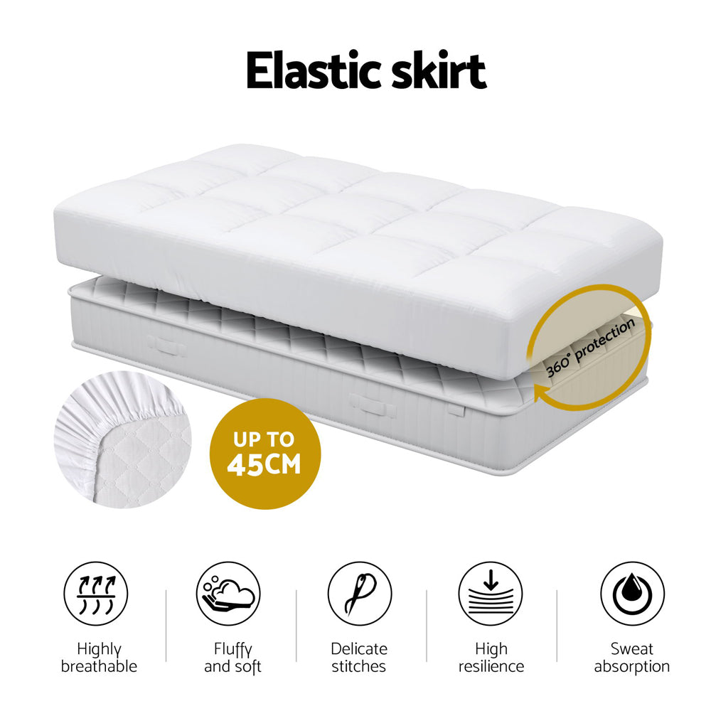 Nara Bamboo Mattress Topper – White – Kids