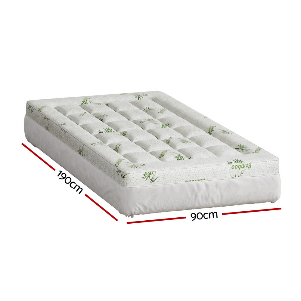 Alderon Bamboo Mattress Topper – White – Single