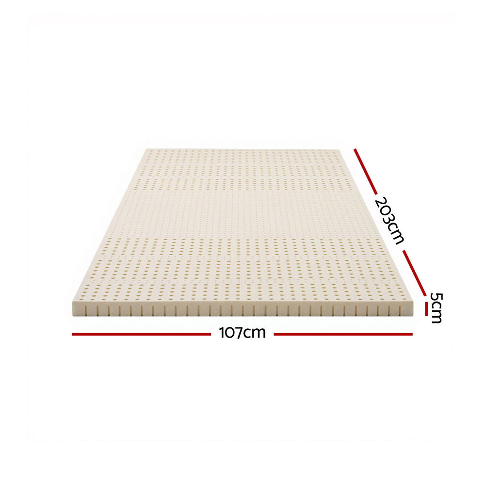 Halston Natural Latex Mattress Topper – White – King Single