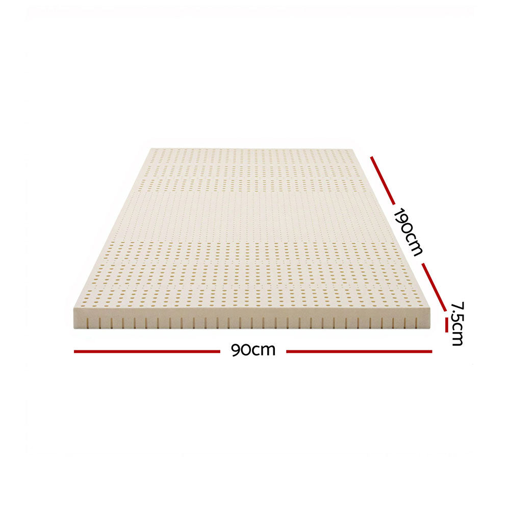 Halston Natural Latex Mattress Topper – White – Single