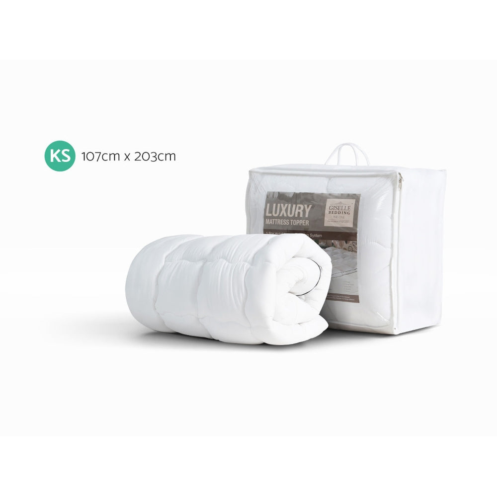 Callan Bamboo Mattress Topper – White – King Single