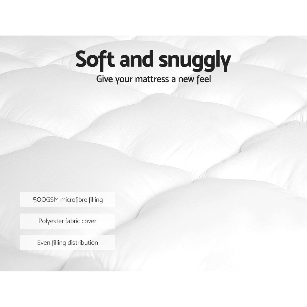 Callan Bamboo Mattress Topper – White – King Single