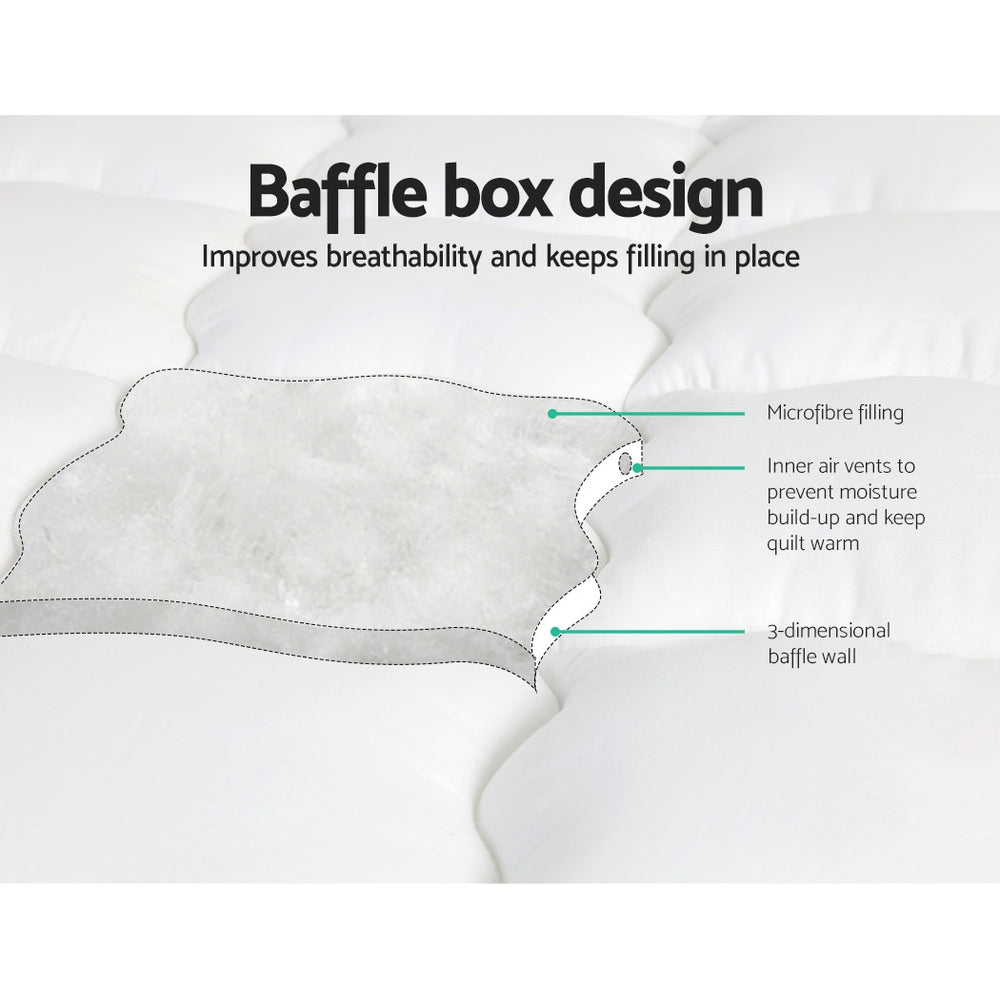 Callan Bamboo Mattress Topper – White – King Single