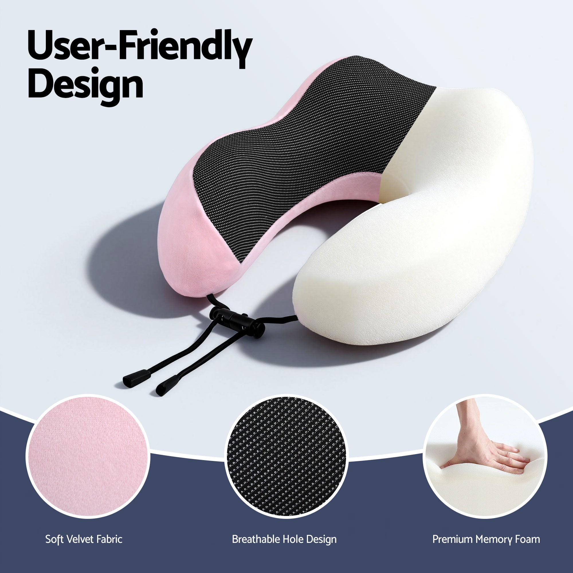 Serano Memory Foam Travel Pillow – Pink