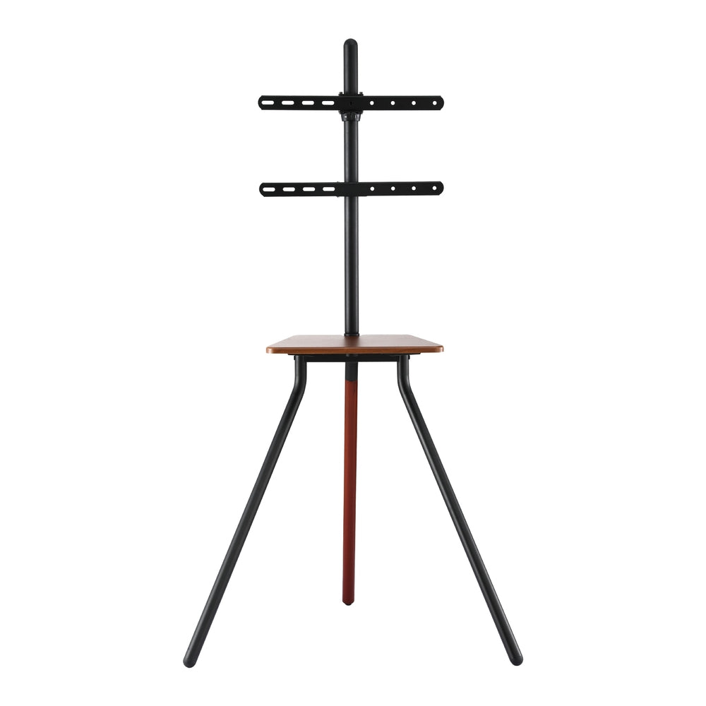 Alderon TV Stand with Wooden Tray – Black & Walnut – 24-55 inch