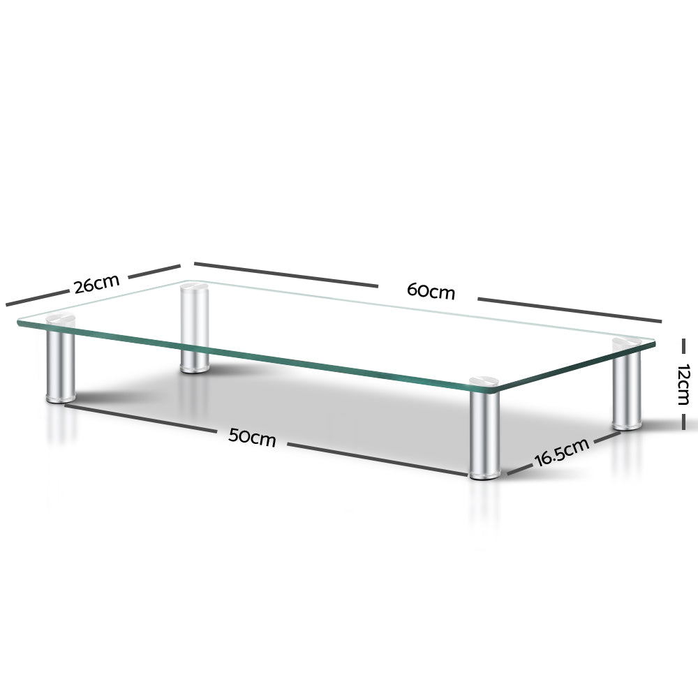 Alderon Monitor Stand – Clear – 60 cm