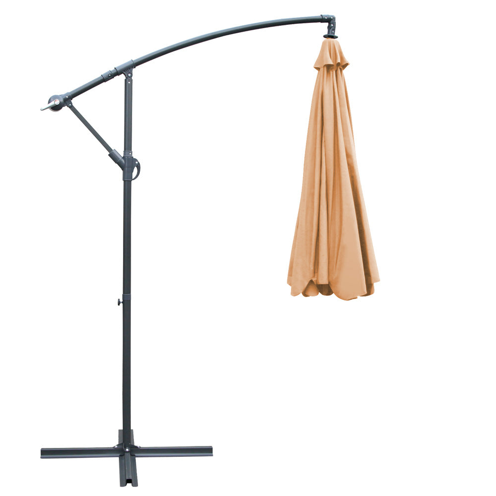 Alderon Outdoor Side Post Umbrella – Beige – 3m
