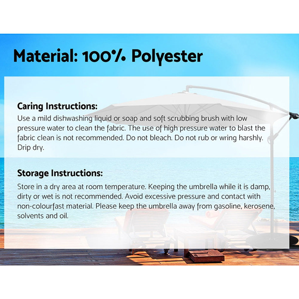 Cove Cantilever Outdoor Umbrella – Grey / Charcoal – 140 & above