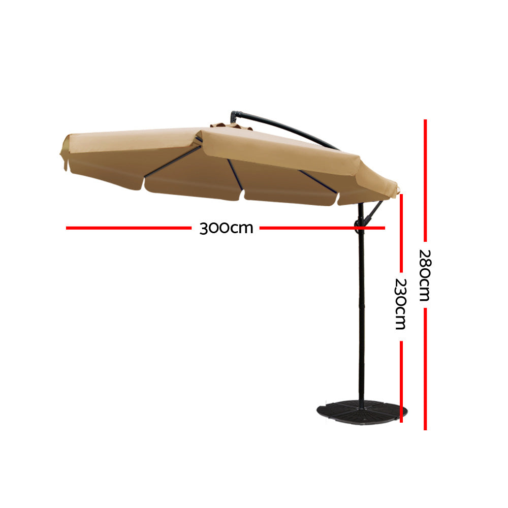 Solaris Cantilever Outdoor Umbrella – Beige – 3m