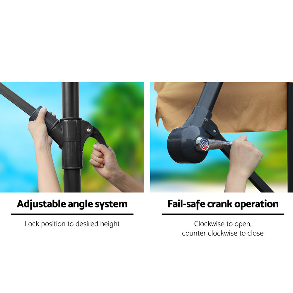 Solaris Cantilever Outdoor Umbrella – Beige – 3m