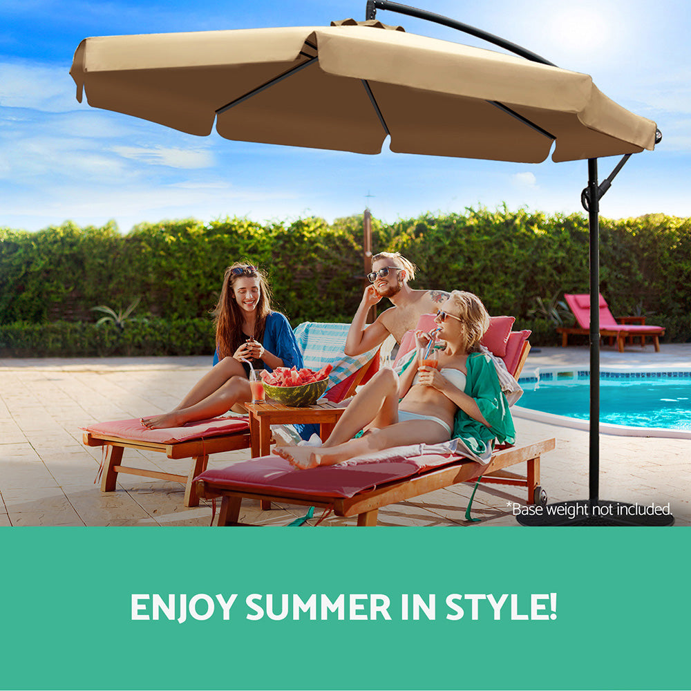 Solaris Cantilever Outdoor Umbrella – Beige – 3m