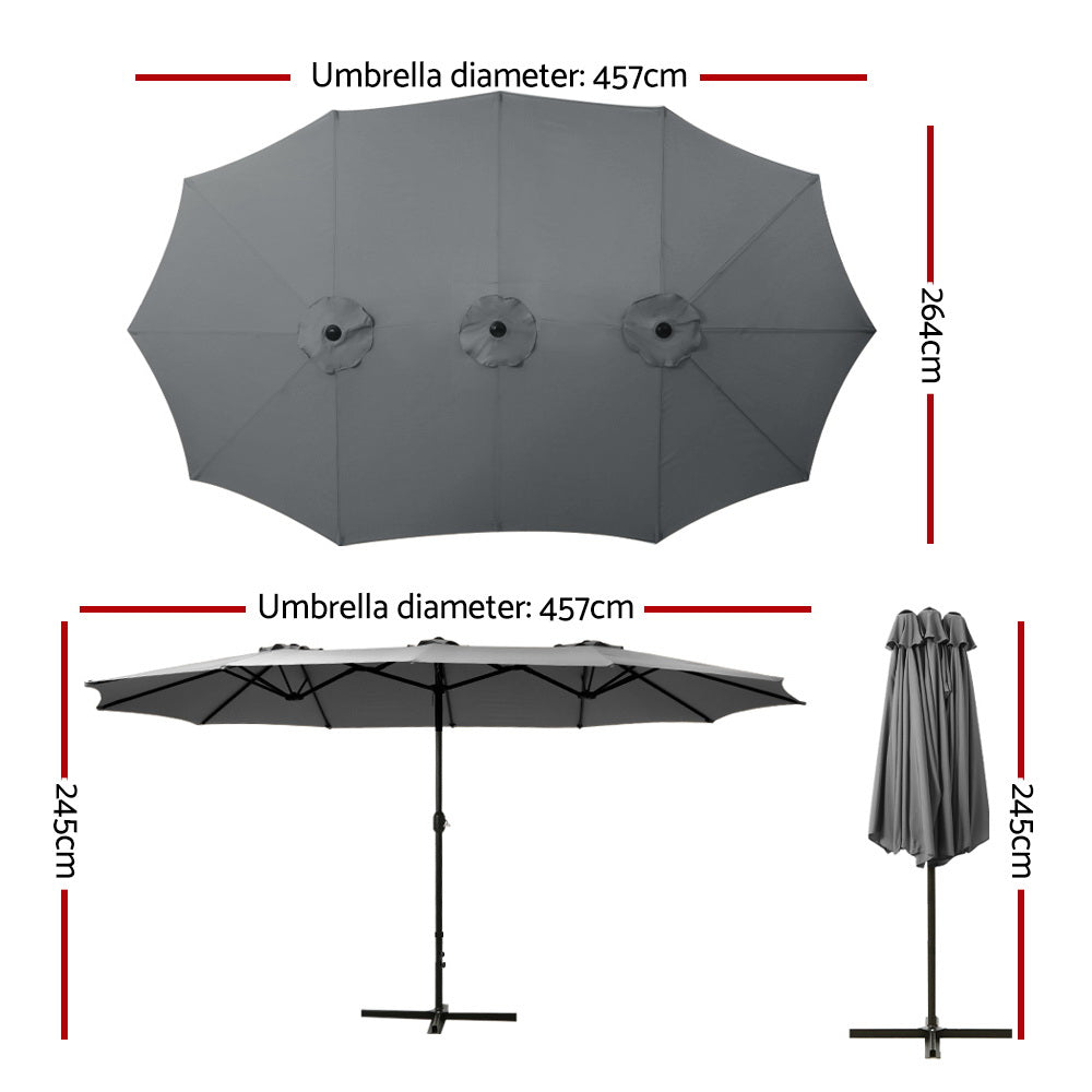 Haven Outdoor Umbrella – Grey / Charcoal – 140 & above