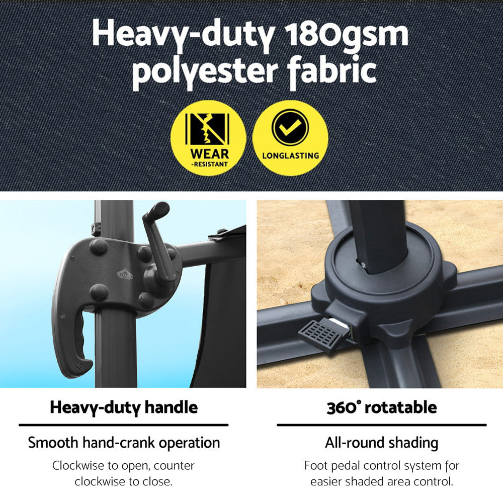 Nova Cantilever Outdoor Umbrella – Grey / Charcoal – 140 & above