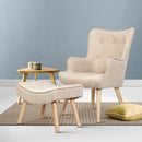 Beige Armchair with Ottoman – Lansar Collection