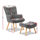Grey Armchair with Ottoman – Lansar Collection