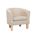 Beige Tub Armchair – Fabric Accent Lounge Chair