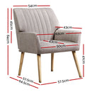Fabric Armchair – Beige